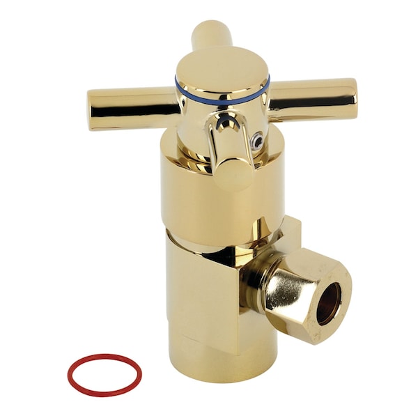 1/2" IPSx3/8" O.D. Anti-Sz Qrtr Turn Ceramic Cartrdge Angle Stop, Brass